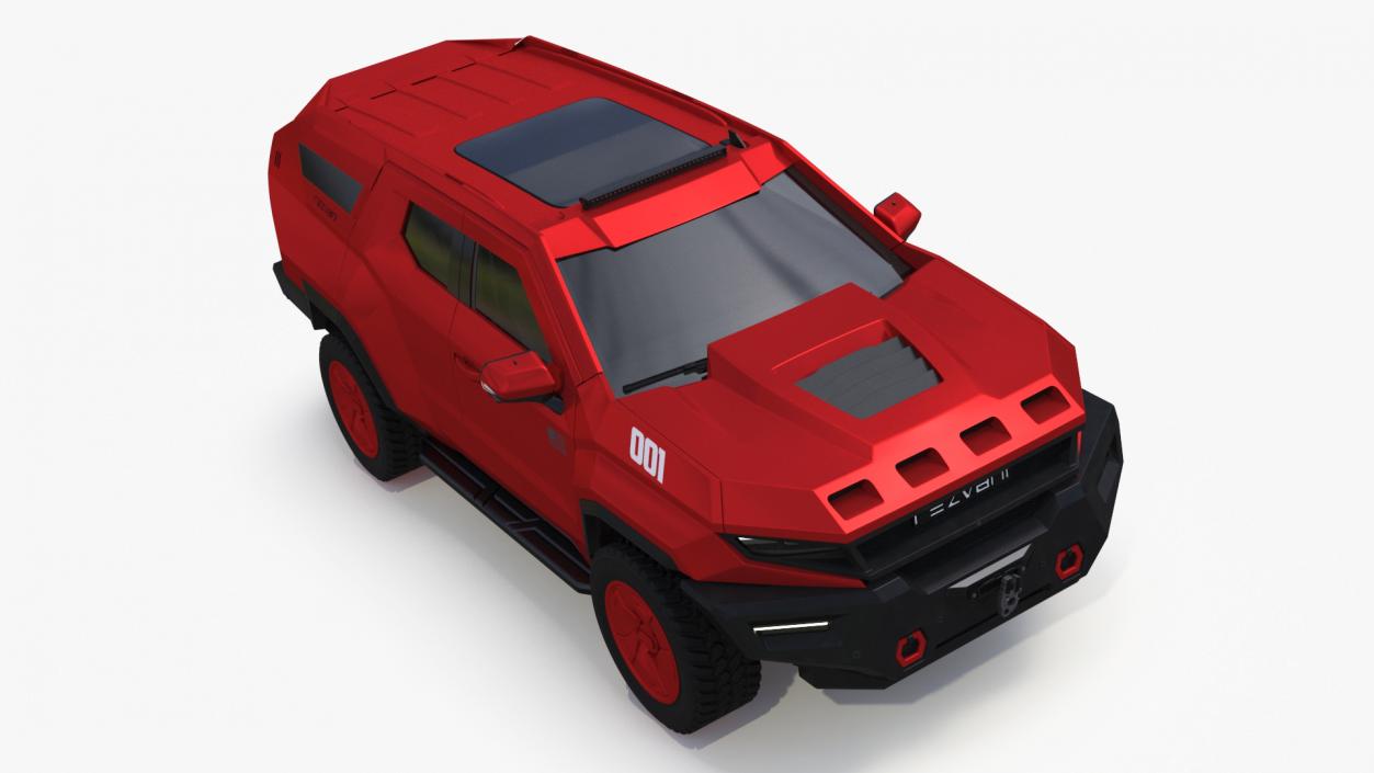 3D Armored SUV 2024 Rezvani Vengeance Red model