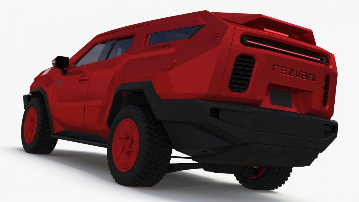 3D Armored SUV 2024 Rezvani Vengeance Red model