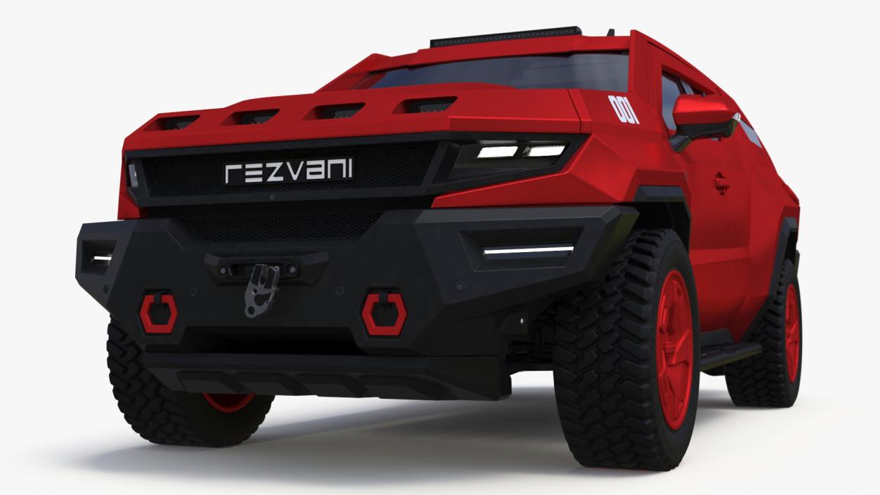 3D Armored SUV 2024 Rezvani Vengeance Red model