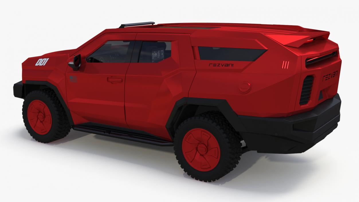 3D Armored SUV 2024 Rezvani Vengeance Red model