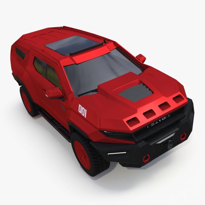 3D Armored SUV 2024 Rezvani Vengeance Red model