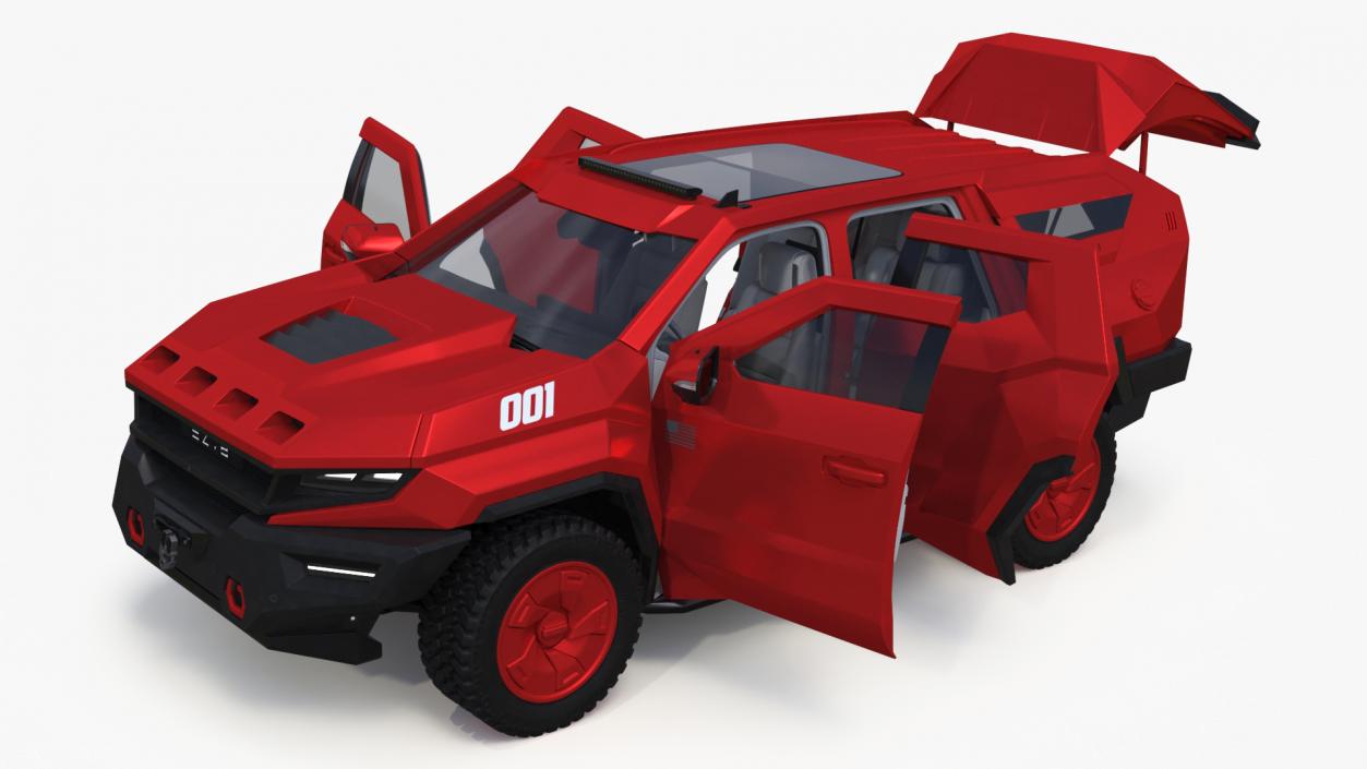 3D Armored SUV 2024 Rezvani Vengeance Red model