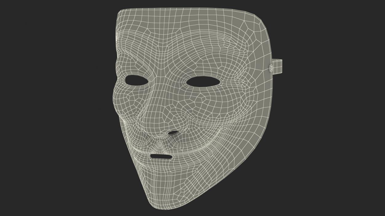 Anonymous Mask Black and Gold 3D model