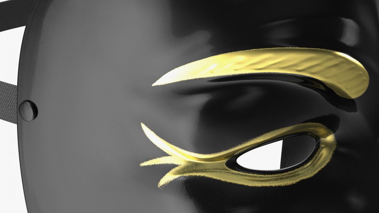 Anonymous Mask Black and Gold 3D model