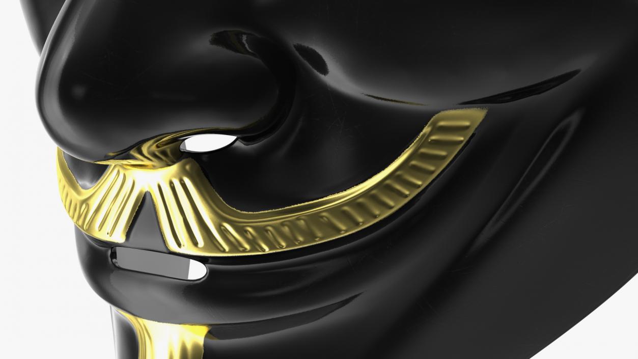 Anonymous Mask Black and Gold 3D model