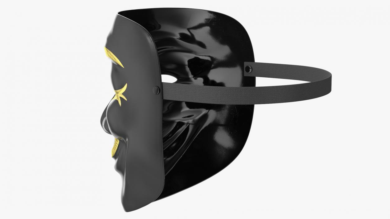 Anonymous Mask Black and Gold 3D model