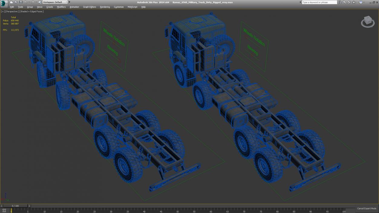 3D Kamaz 6560 Military Truck Dirty Rigged model