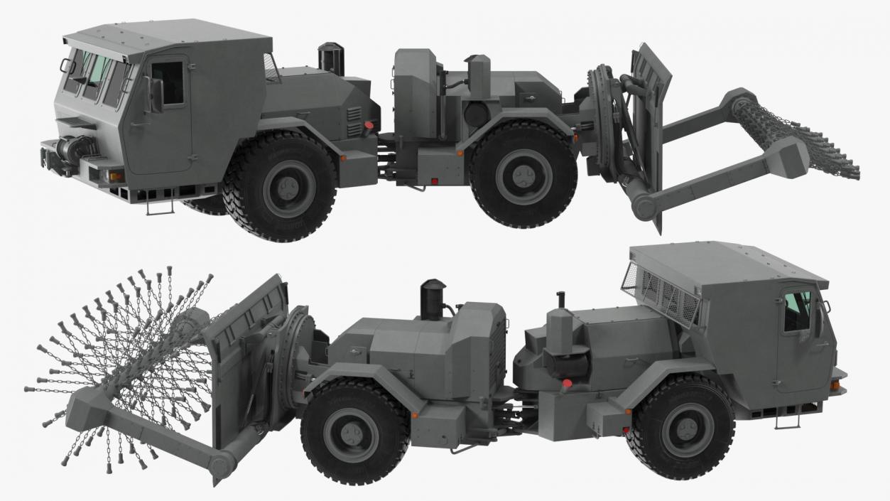 3D model Mine Flail Vehicle Hydrema 910 Grey