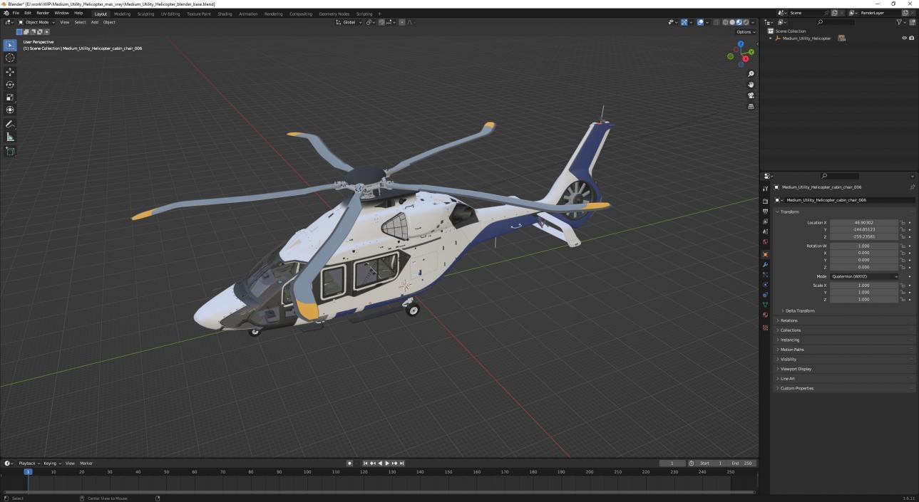 3D model Medium Utility Helicopter