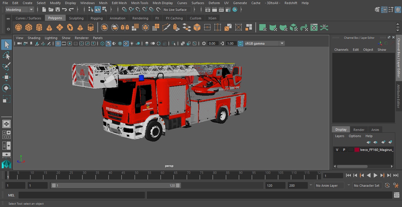 3D model Iveco FF160 Magirus Fire Truck