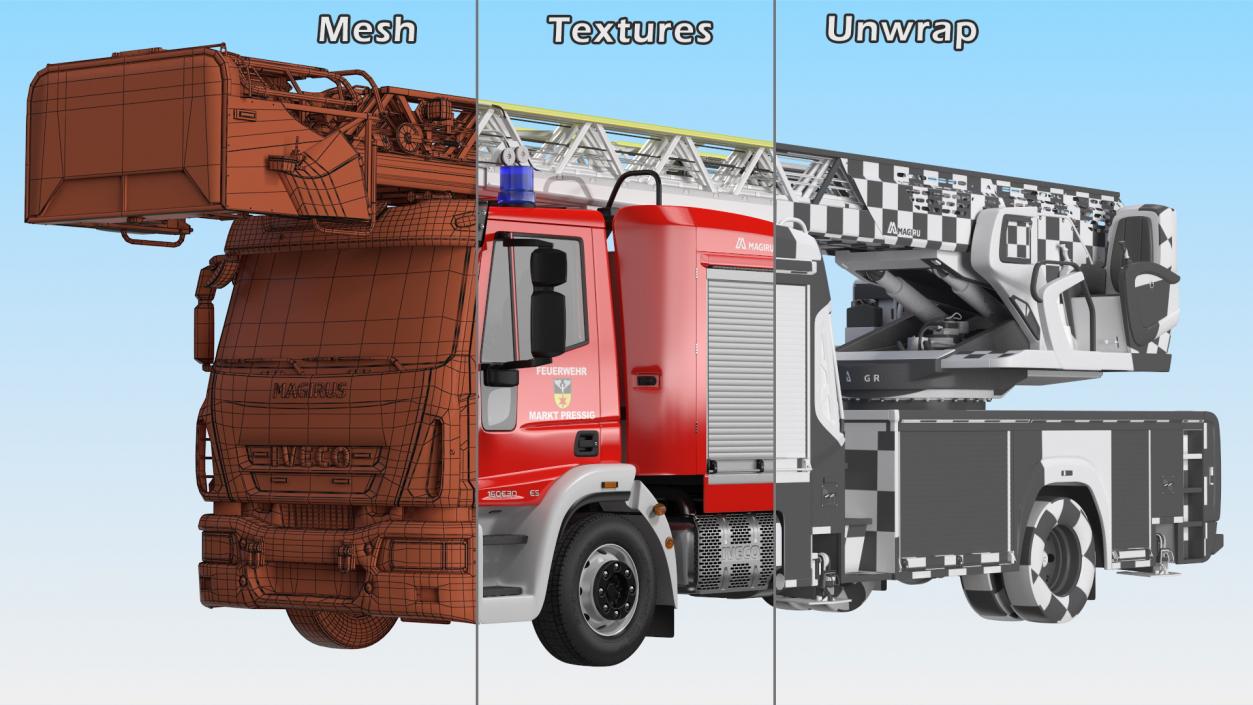 3D model Iveco FF160 Magirus Fire Truck