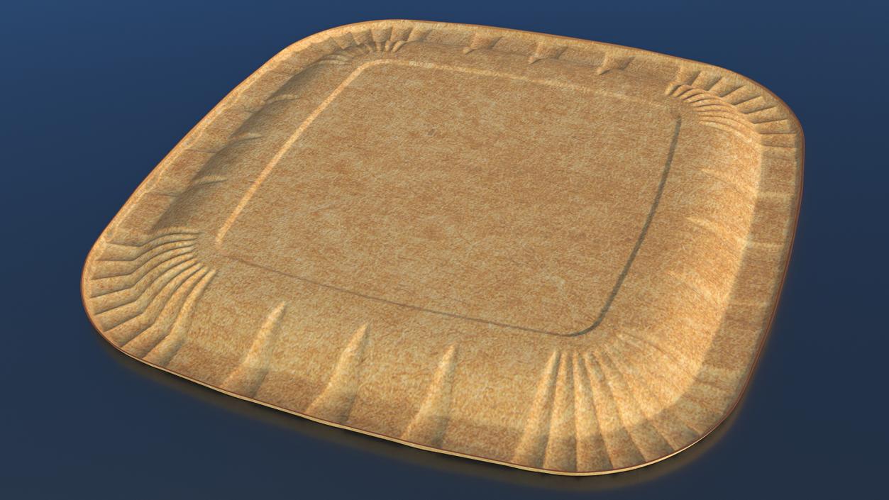 Brown Square Paper Plate 3D model