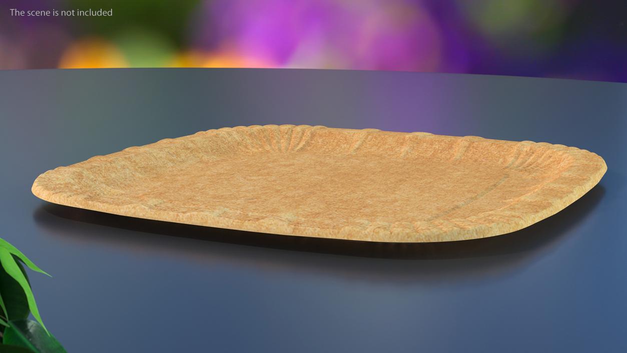 Brown Square Paper Plate 3D model