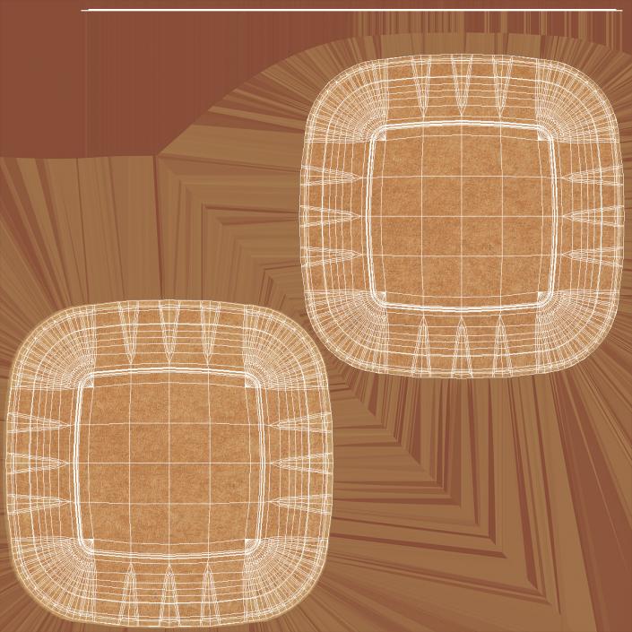 Brown Square Paper Plate 3D model