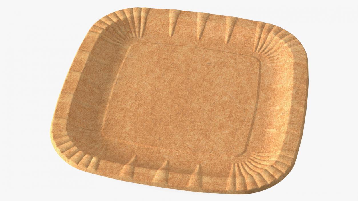 Brown Square Paper Plate 3D model