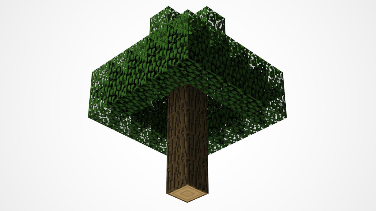 3D Minecraft Oak Tree model