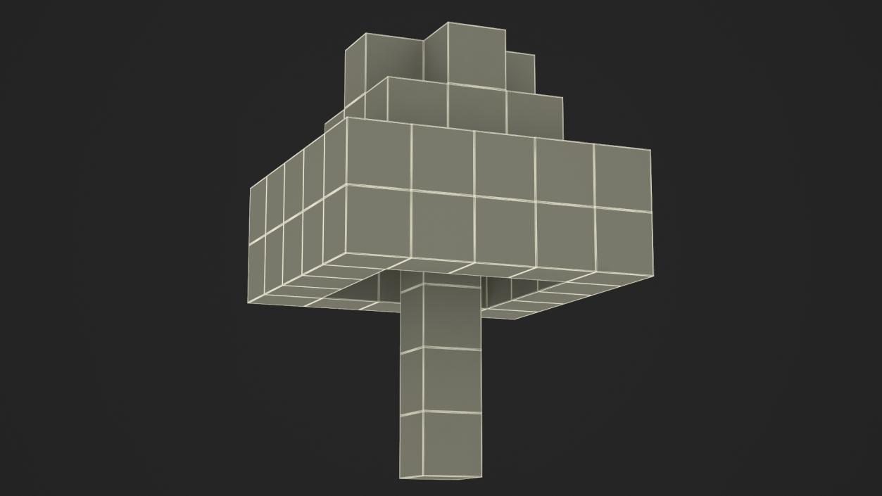 3D Minecraft Oak Tree model