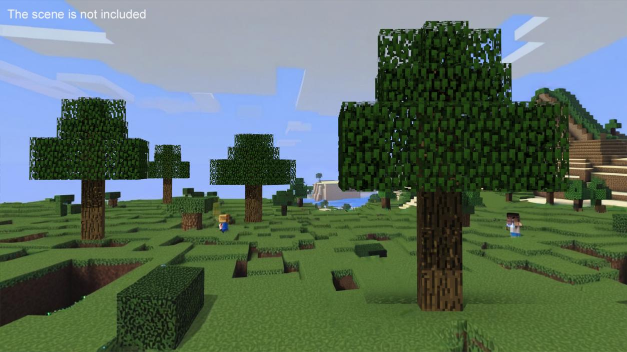 3D Minecraft Oak Tree model