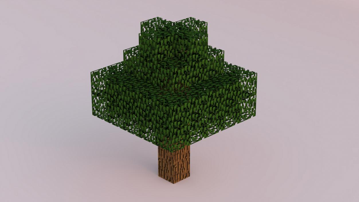 3D Minecraft Oak Tree model