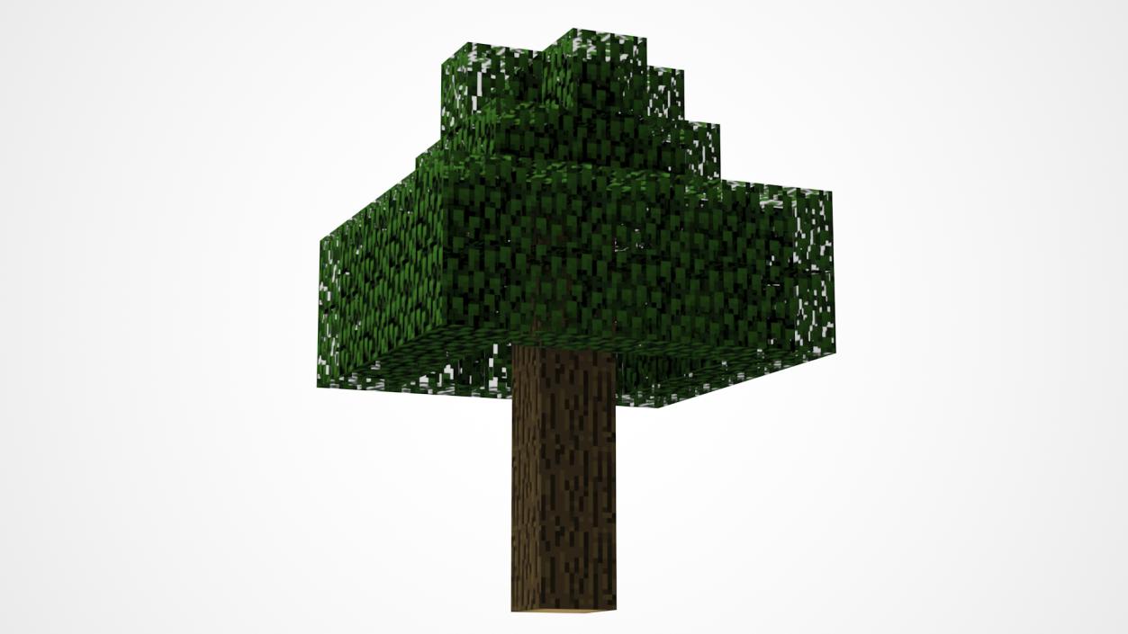 3D Minecraft Oak Tree model