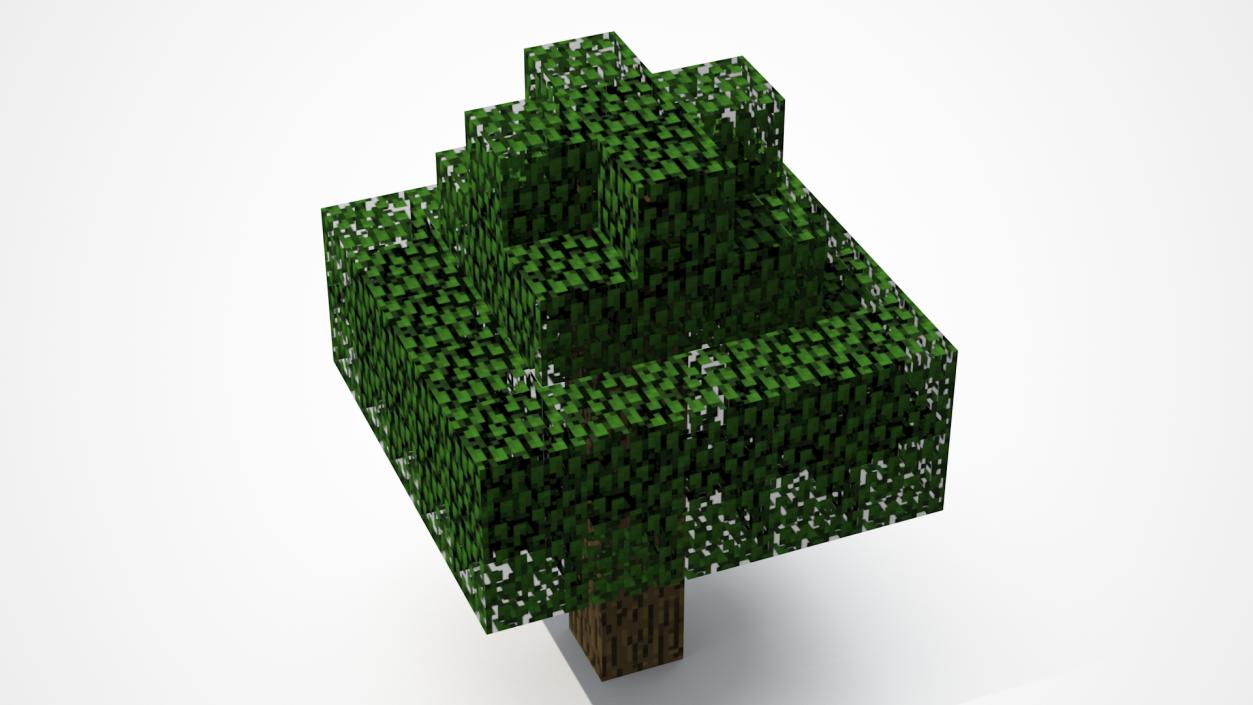 3D Minecraft Oak Tree model