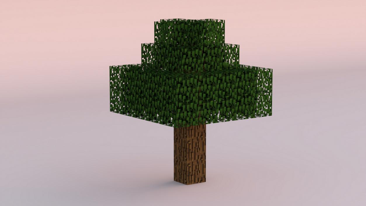 3D Minecraft Oak Tree model