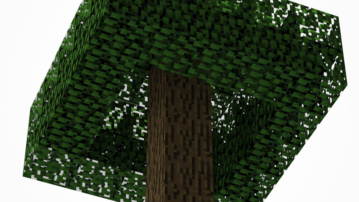 3D Minecraft Oak Tree model