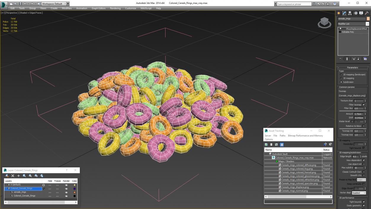 3D Colored Cereals Rings