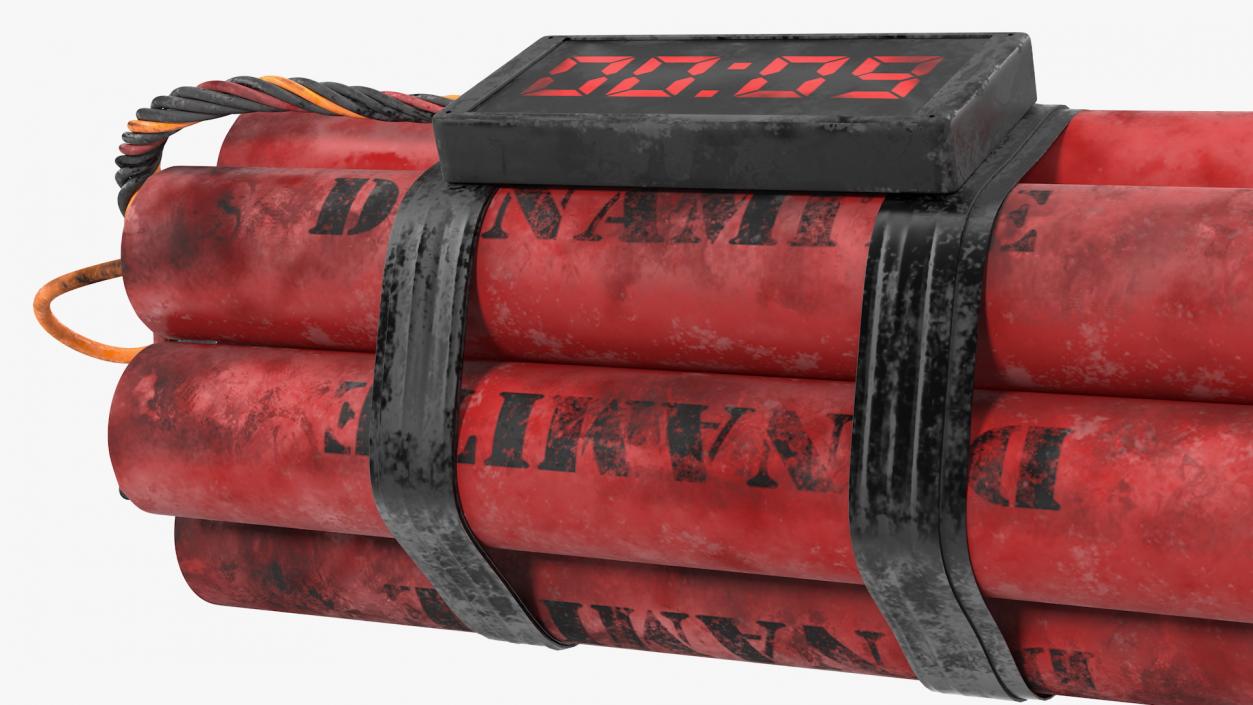 Dynamite Time Bomb Dirty 3D model