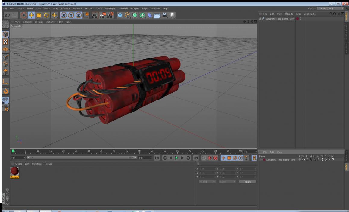 Dynamite Time Bomb Dirty 3D model