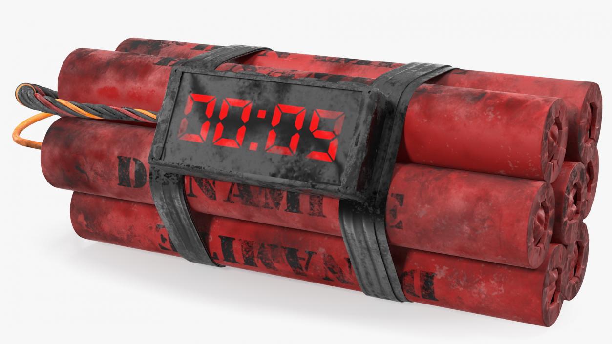 Dynamite Time Bomb Dirty 3D model