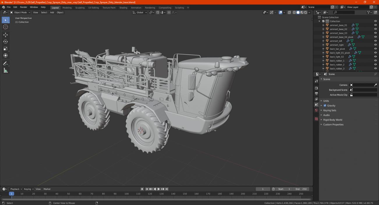 3D Self Propelled Crop Sprayer Dirty model