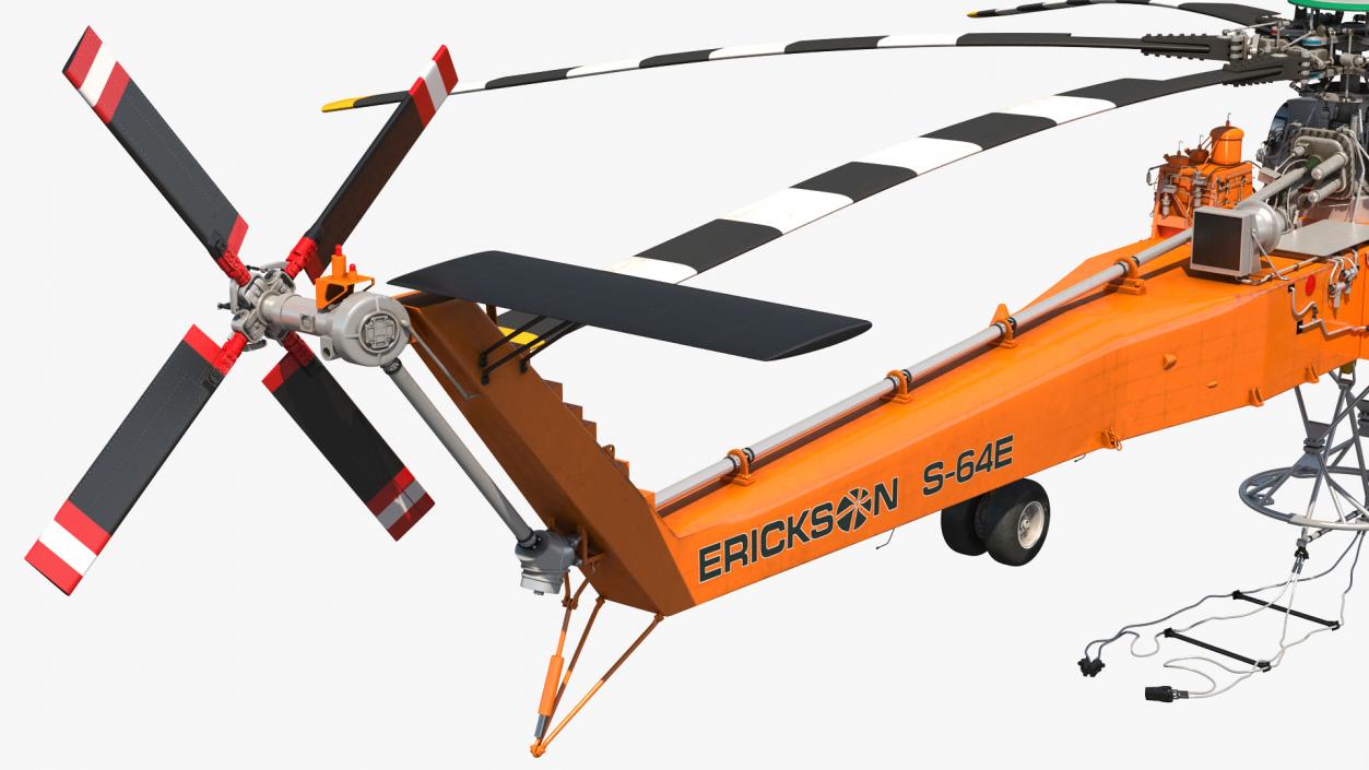 3D Sikorsky S-64 Skycrane Helicopter Cargo Orange