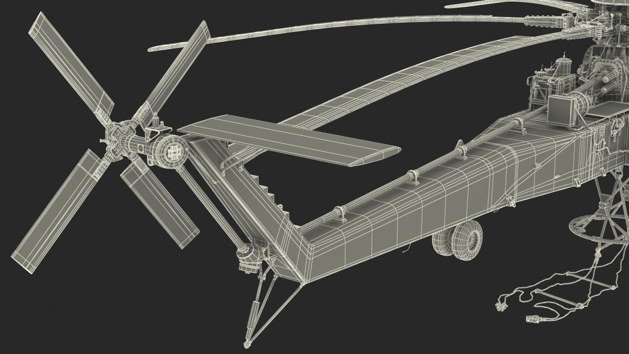 3D Sikorsky S-64 Skycrane Helicopter Cargo Orange