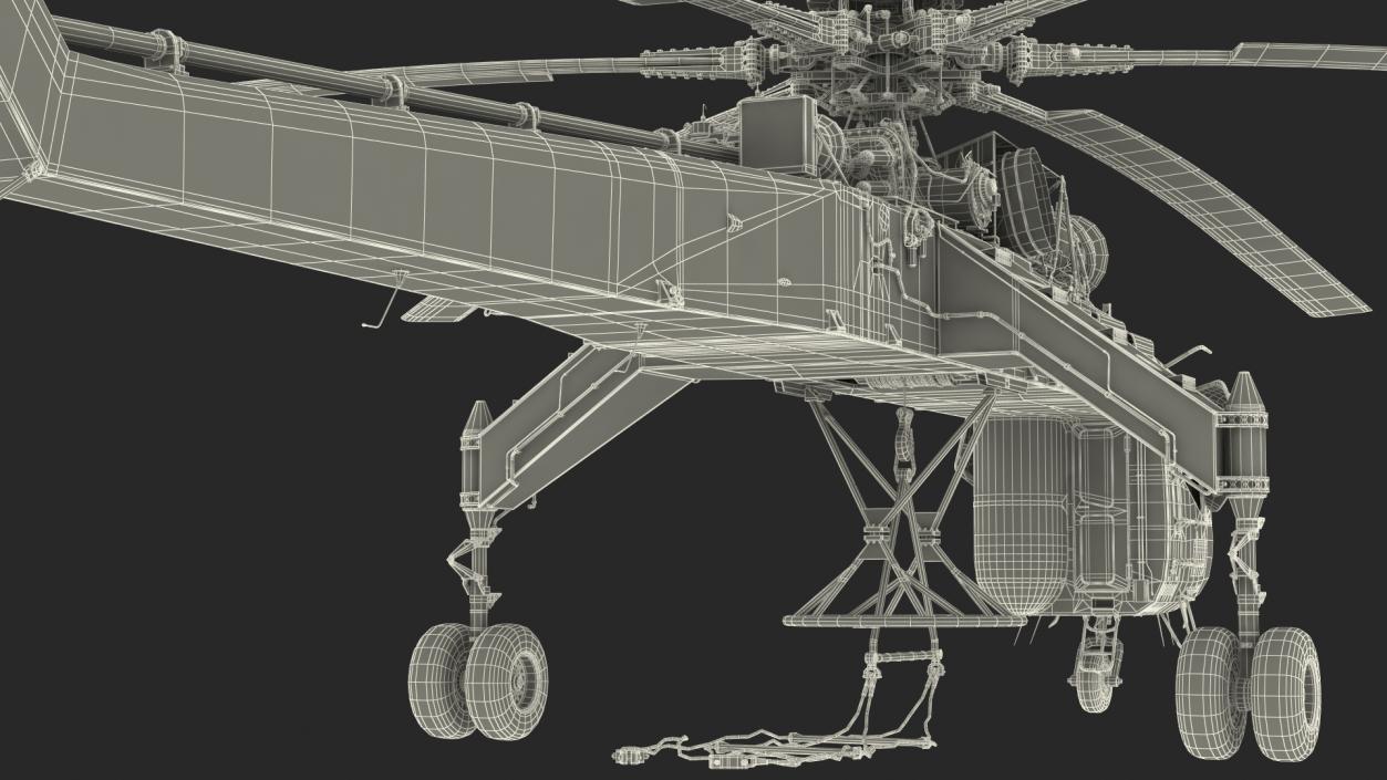 3D Sikorsky S-64 Skycrane Helicopter Cargo Orange