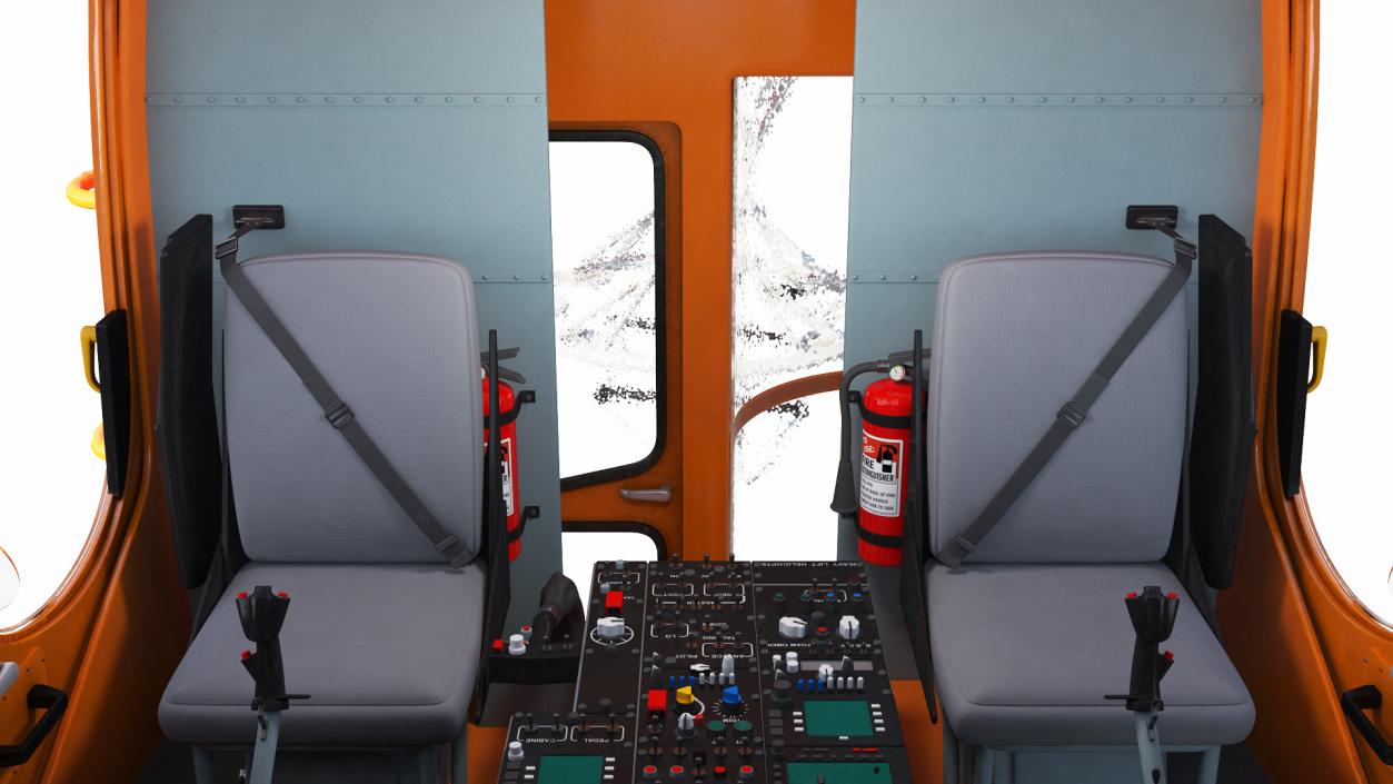 3D Sikorsky S-64 Skycrane Helicopter Cargo Orange