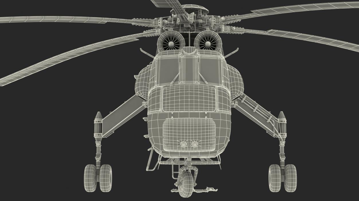 3D Sikorsky S-64 Skycrane Helicopter Cargo Orange