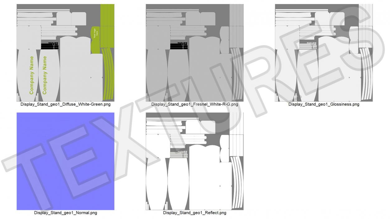 3D Retail Floor Standing Display White Green Mockup model