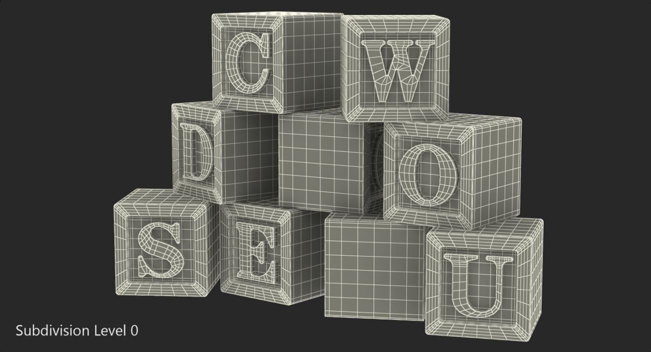 3D Wooden Letters Blocks