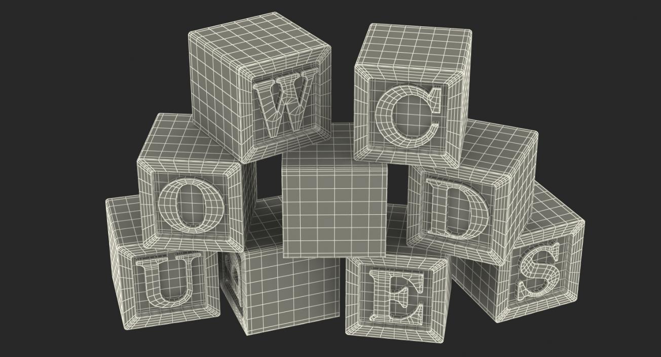 3D Wooden Letters Blocks