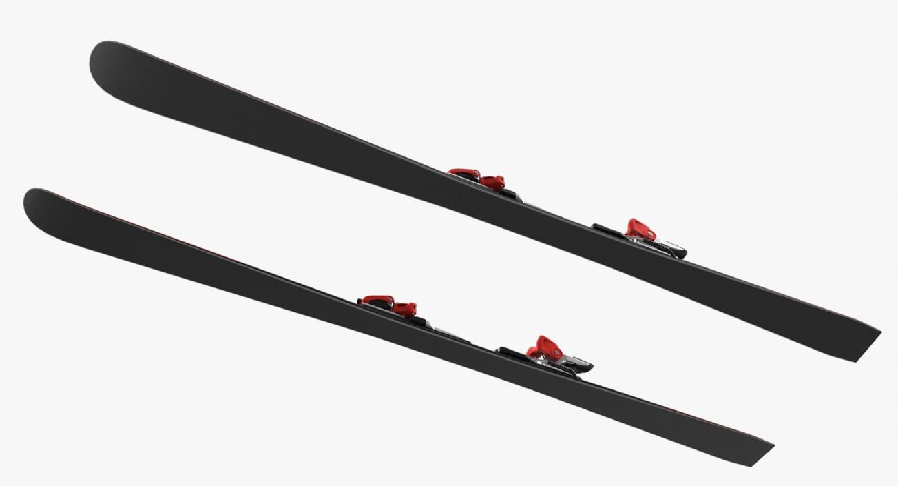 3D Red Ski Equipment Collection model