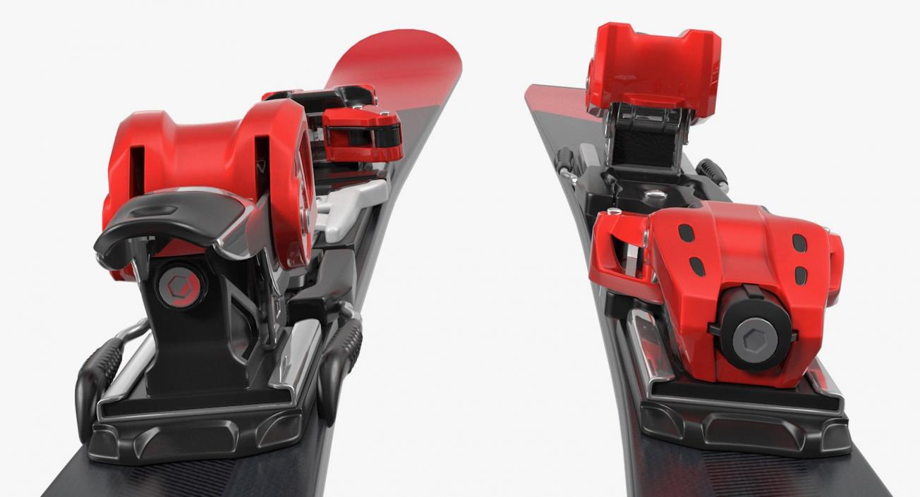 3D Red Ski Equipment Collection model