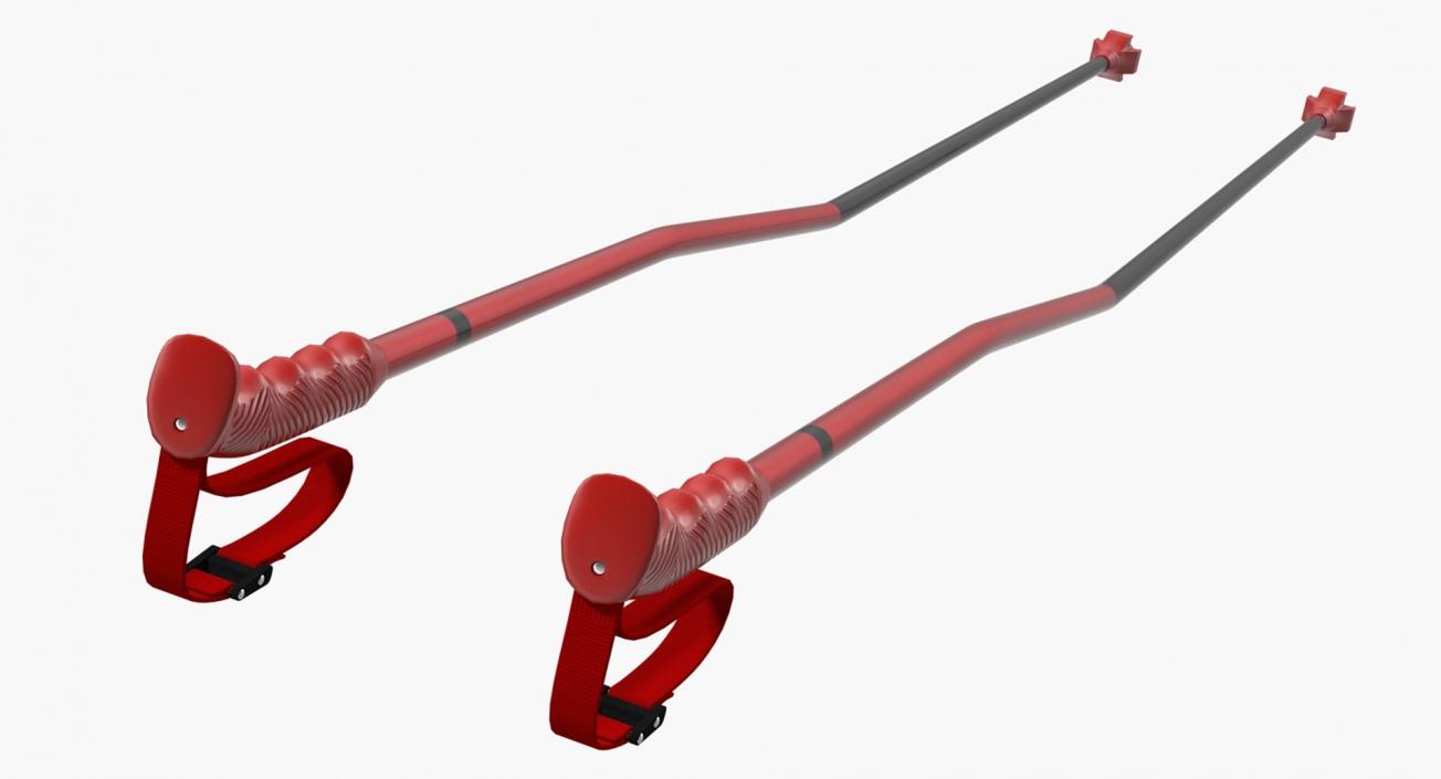 3D Red Ski Equipment Collection model