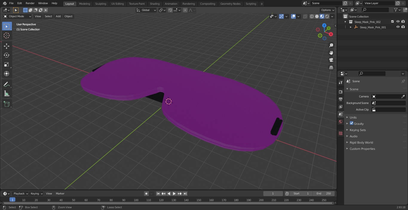 3D model Sleep Mask Pink