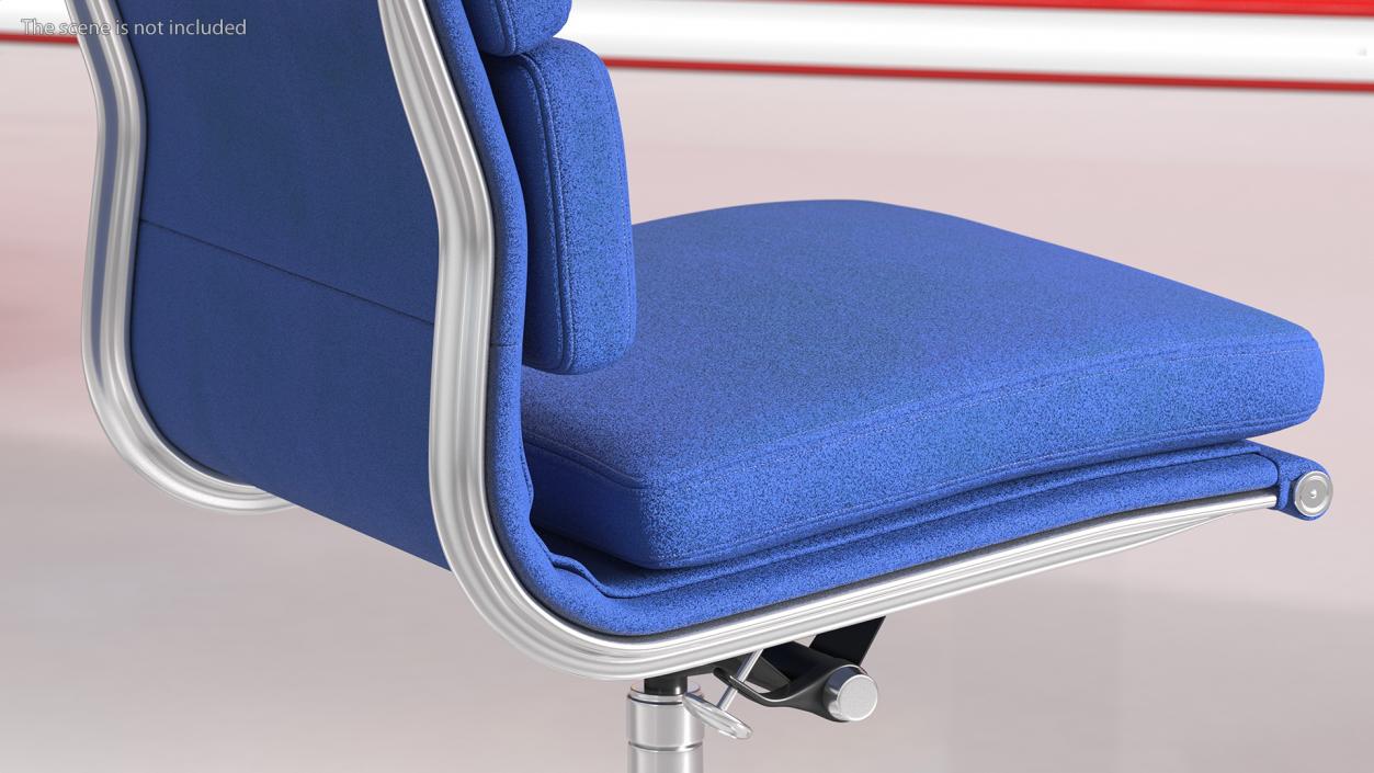 Chair Conference with no Arms Blue 3D model