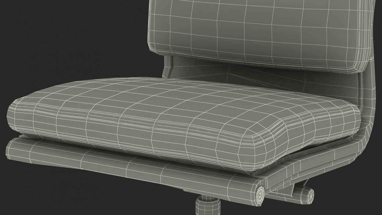 Chair Conference with no Arms Blue 3D model