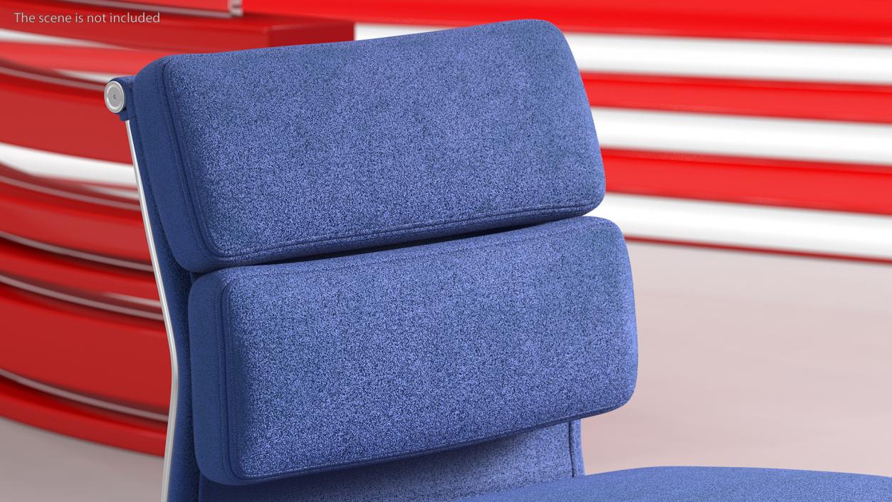 Chair Conference with no Arms Blue 3D model