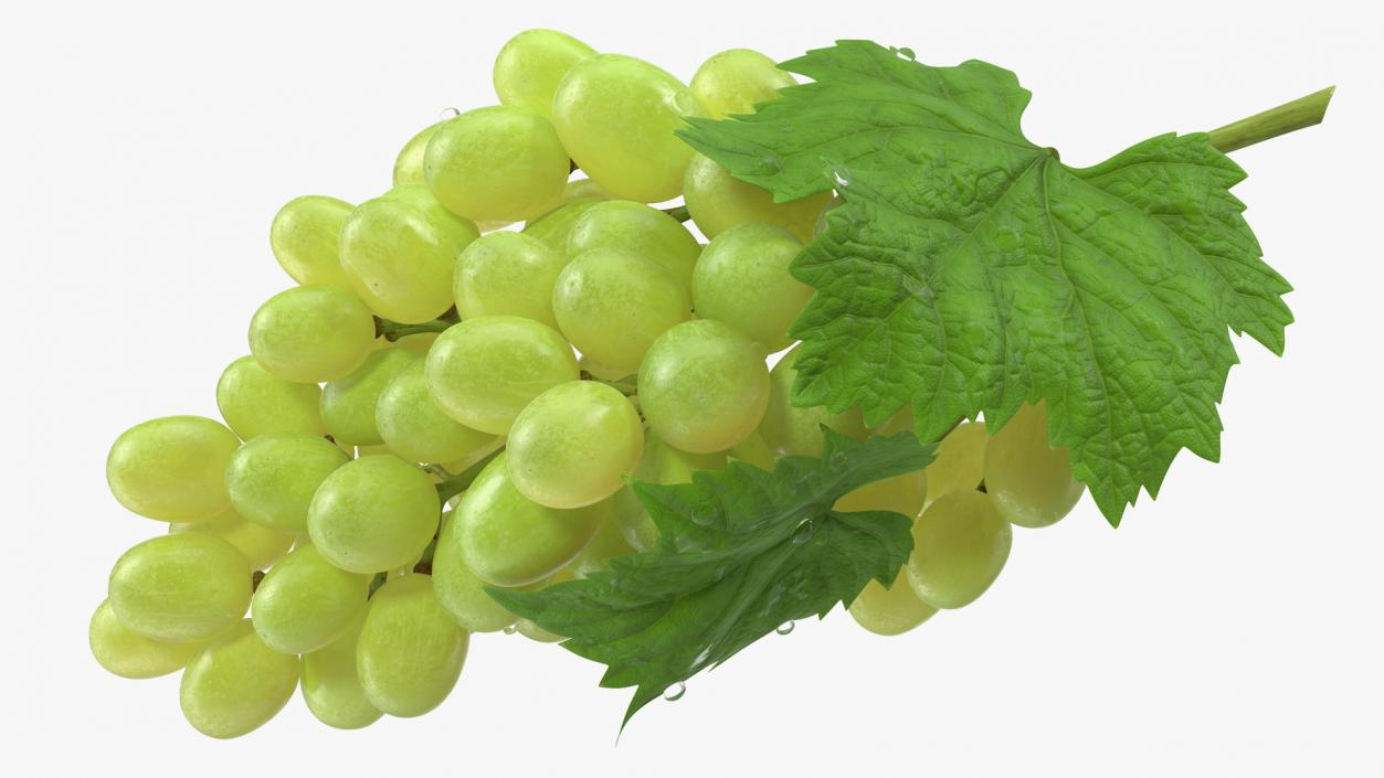 3D Bunch of Green Grapes