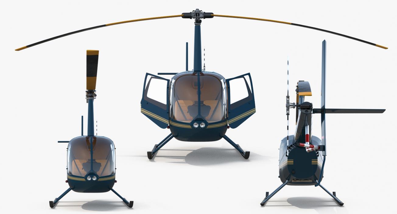 Light Helicopter Robinson R44 3D model