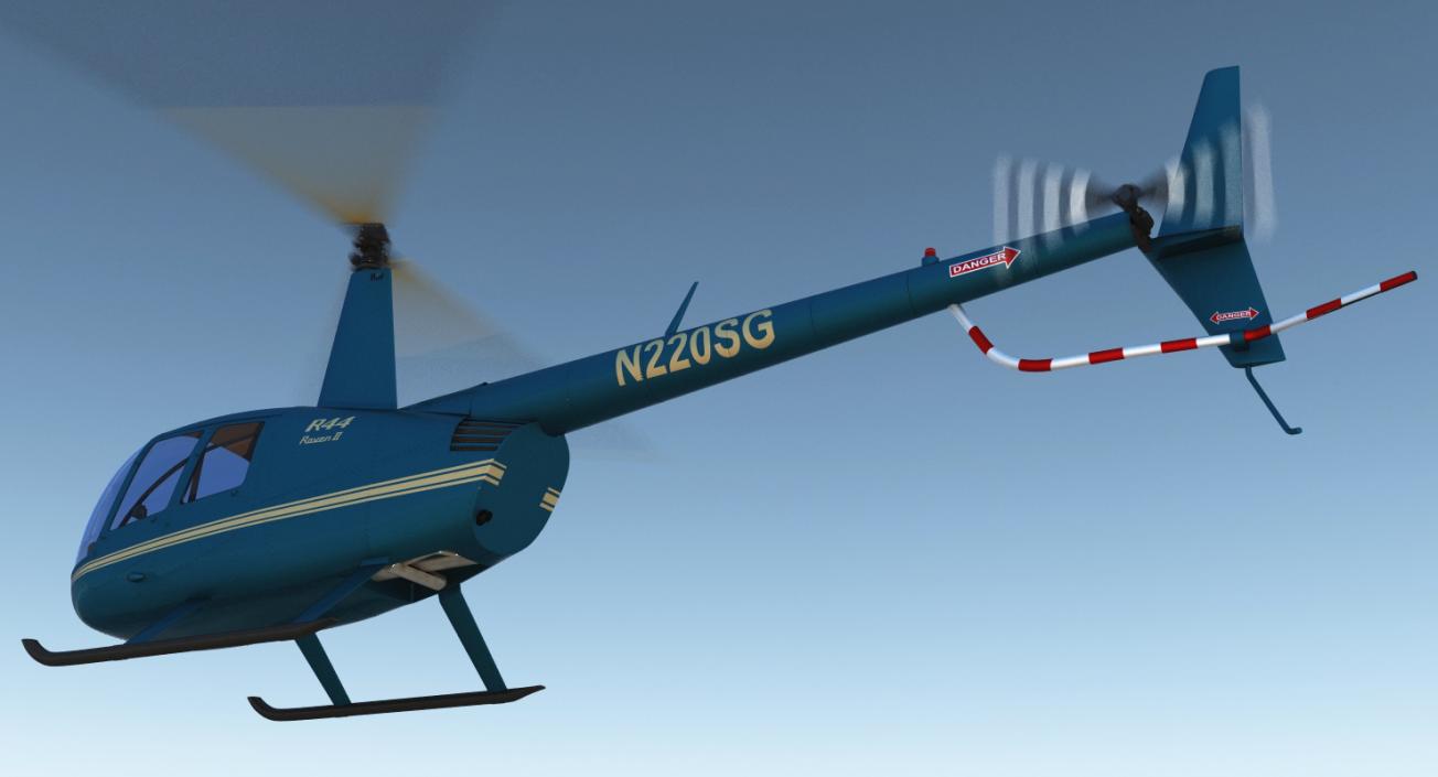 Light Helicopter Robinson R44 3D model